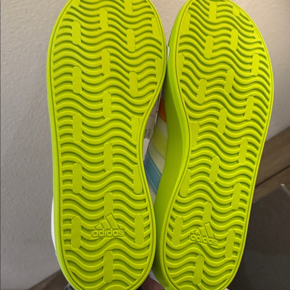 NIB [Adidas] VL Court 3.0 K Skateboard Tennis Shoes Sneakers Neon Youth 5 / W 6 - Picture 11 of 14